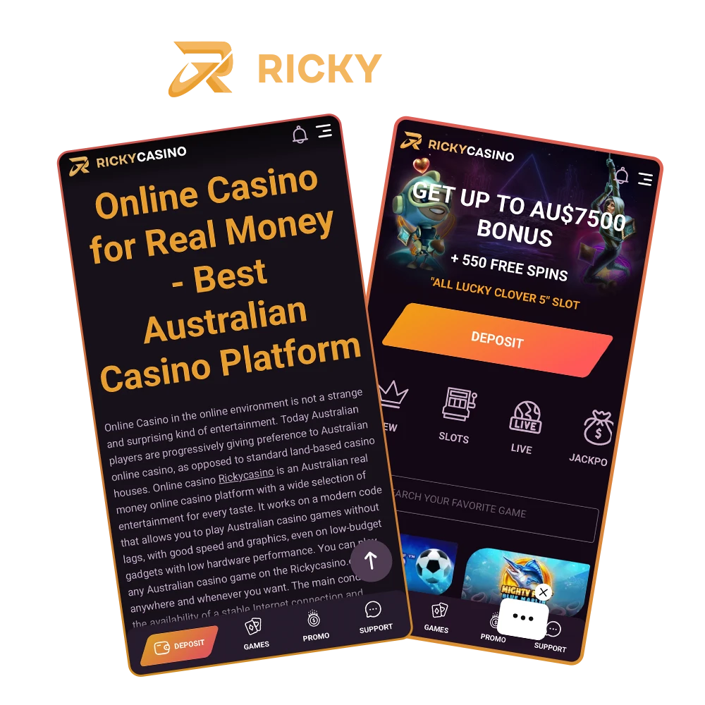 Use the fast and innovative Ricky Casino app.