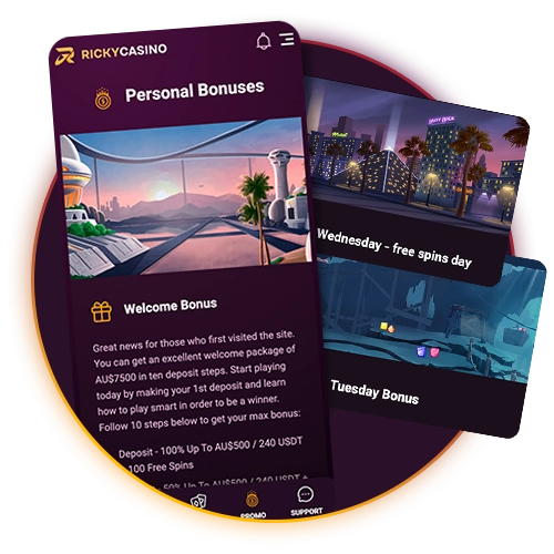 Take advantage of bonuses and promotions for big wins at Ricky Casino.