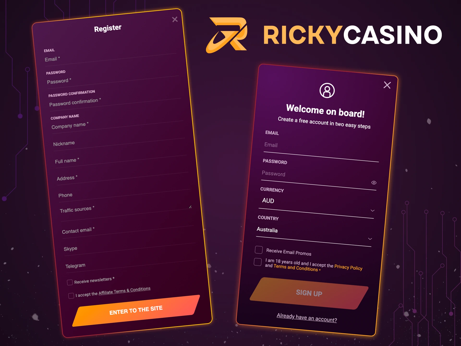 Join the Affiliate program at Ricky Casino.