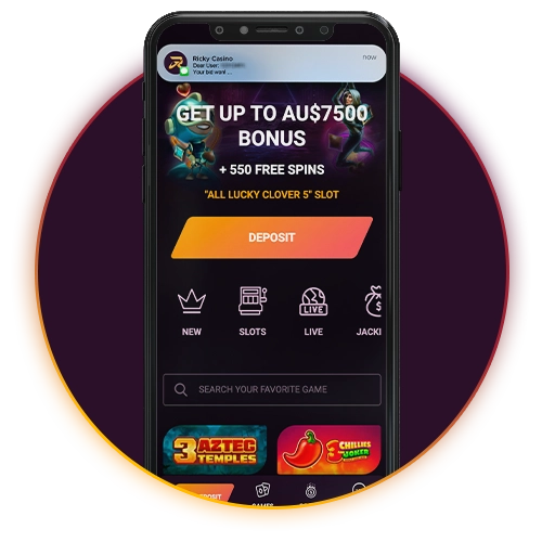 Get only important notifications instantly at Ricky Casino.