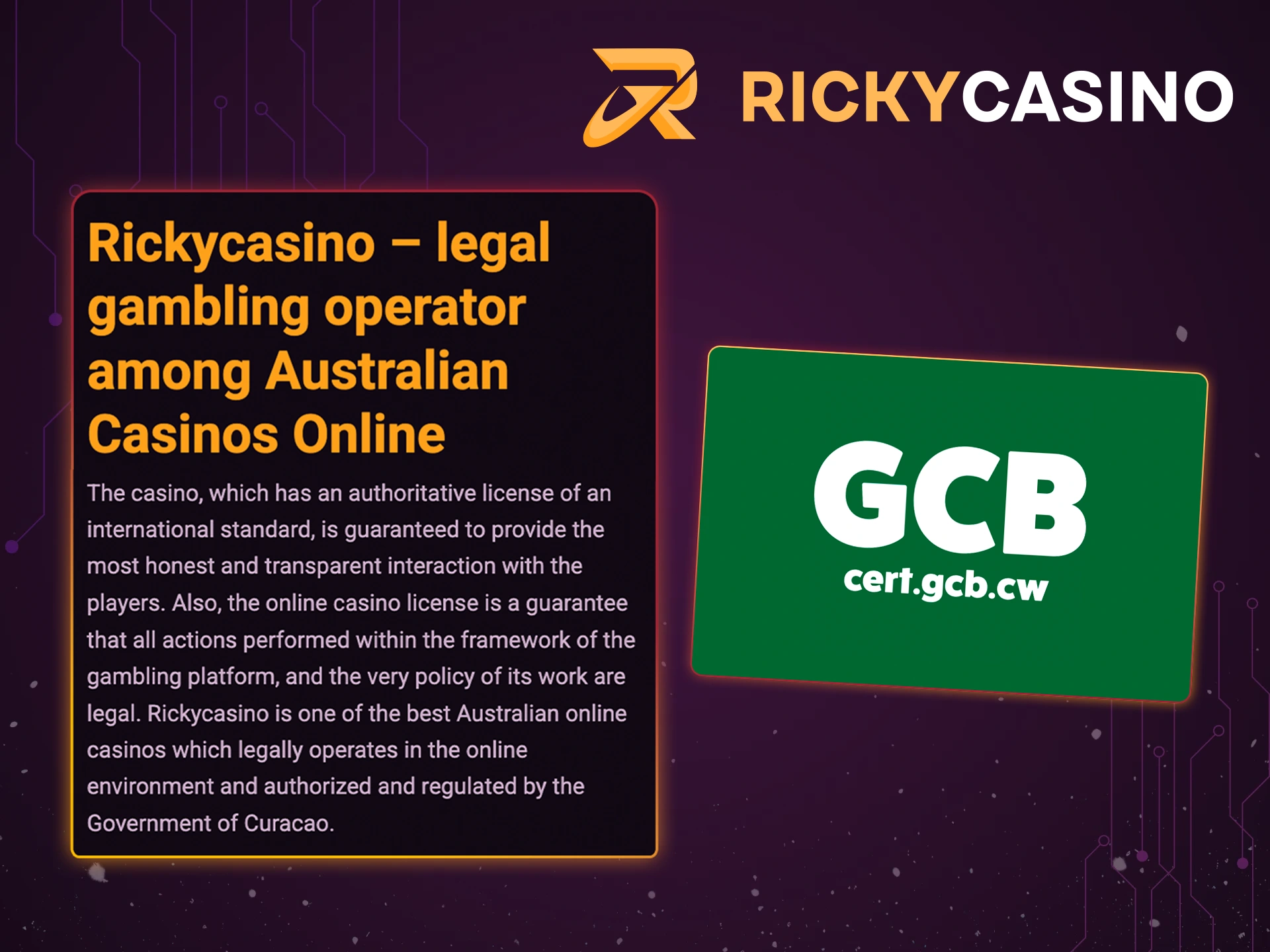 Ricky Casino is legal and official within Australia.