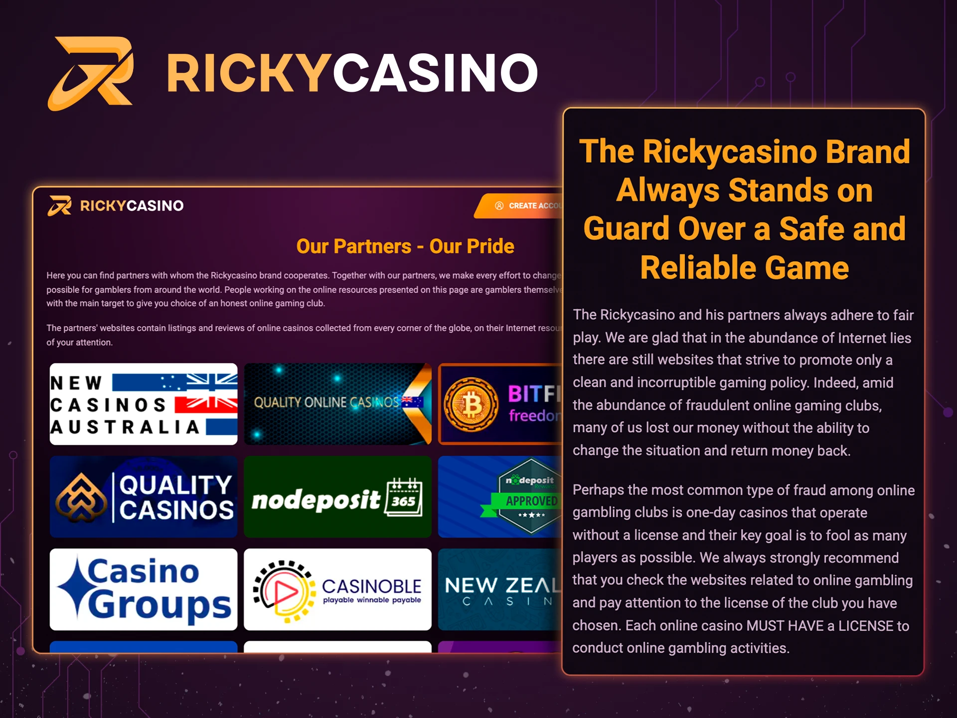 Ricky Casino has only reliable and safe partners.