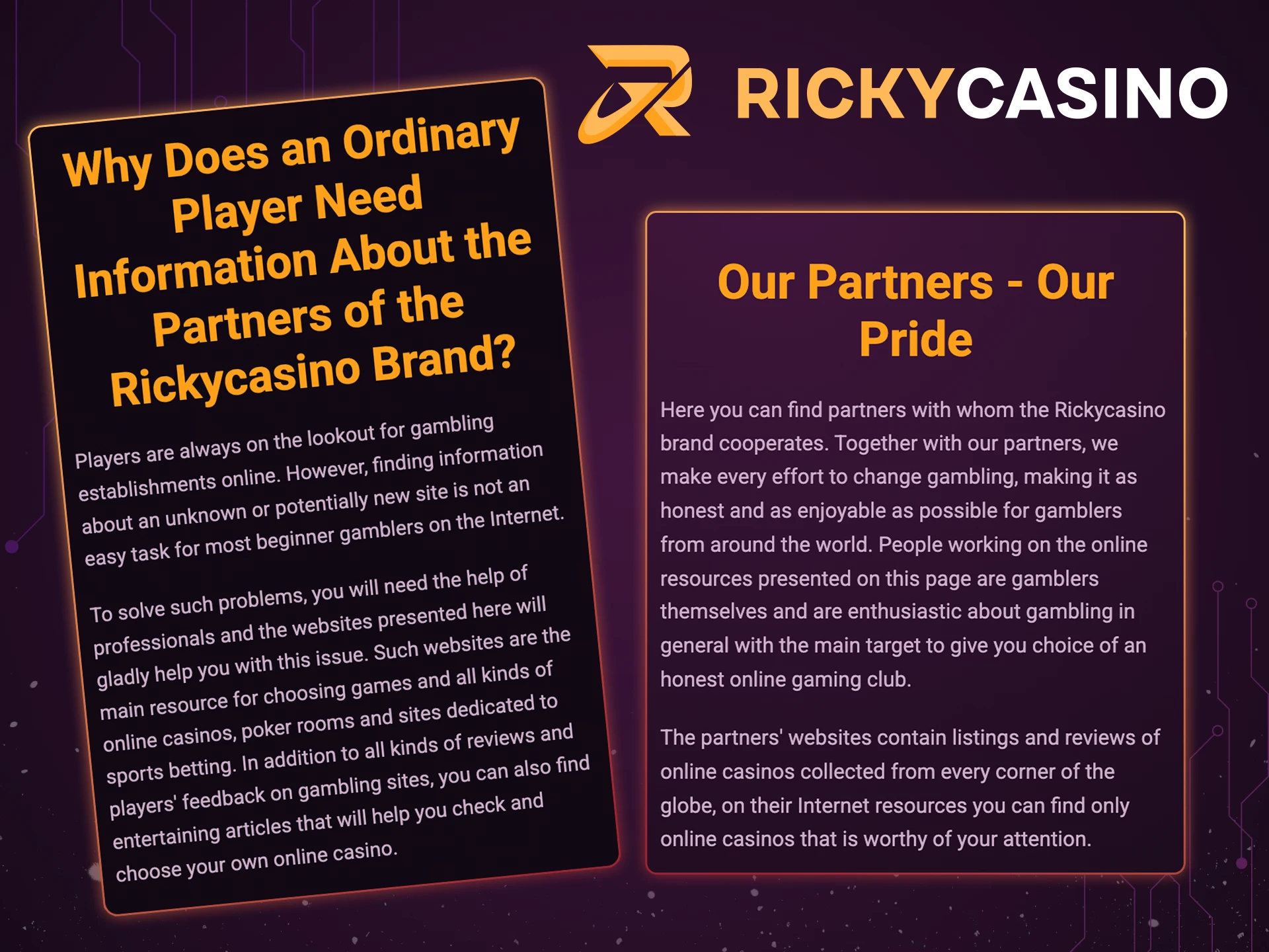 Become a part of the Ricky Casino affiliate program.