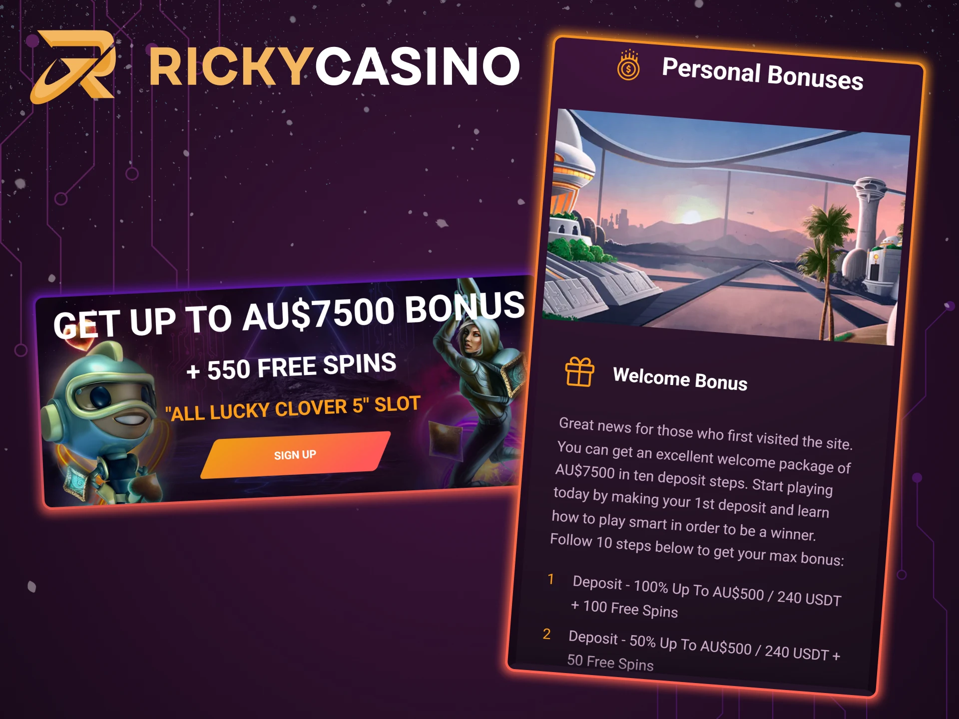 Use Ricky Casino's welcome bonus to maximise your deposit.