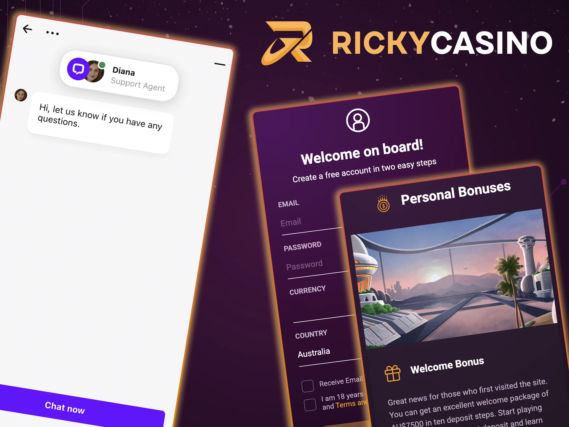 Ask your question and get an instant solution from Ricky Casino support.